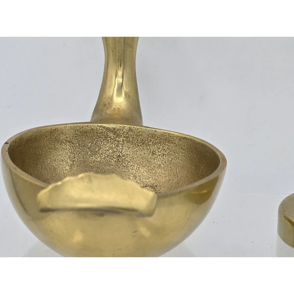 2 Lot of Decorative Finely Beaded Tucan On Stand & Shiny Brass Duck Decor Bowl